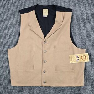 VTG Wah Maker Vest Mens 2XL Beige Wool Blend 4 Pocket Western Cowboy USA Made